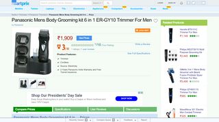 
                            9. Panasonic Mens Body Grooming kit 6 in 1 ER-GY10 Trimmer For Men ...