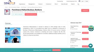 
                            6. Panchmura Mahavidyalaya, Bankura - 2019 Admission, Courses ...