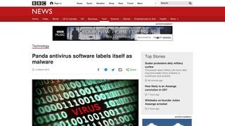 
                            11. Panda antivirus software labels itself as malware - BBC News