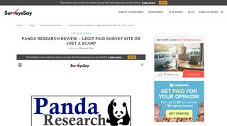 
                            11. Panda Research Review - Legit Paid Survey Site Or Just A Scam?