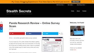 
                            8. Panda Research Review - Online Survey Scam | Stealth Secrets