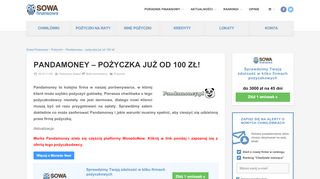 
                            11. Pandamoney - pożyczka już od 100 zł! | Sowa Finansowa