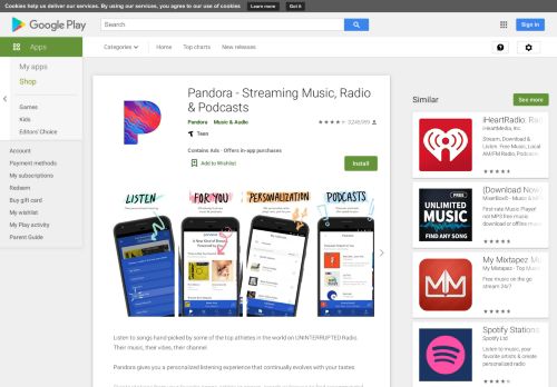 
                            6. Pandora Music - Apps on Google Play