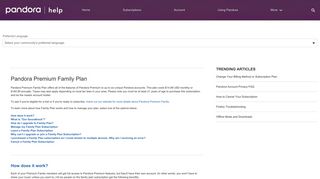 
                            10. Pandora Premium Family Plan - Pandora Help