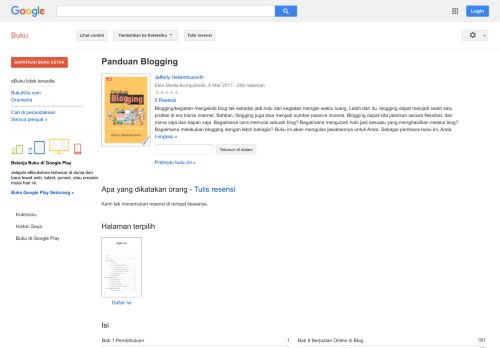 
                            6. Panduan Blogging - Hasil Google Books