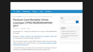 
                            13. Panduan Cara Mendaftar Online Lowongan CPNS KEMENKUMHAM ...