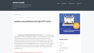 
                            4. panduan cara pendaftaran dan login di PTC useclix - seputar clixsense