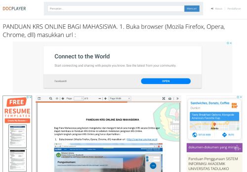 
                            13. PANDUAN KRS ONLINE BAGI MAHASISWA. 1. Buka browser (Mozila ...