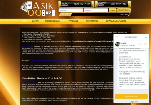 
                            8. Panduan Lengkap Cara Daftar, Deposit, dan Withdraw di AsikQQ