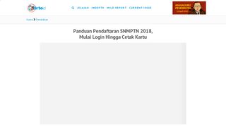 
                            2. Panduan Pendaftaran SNMPTN 2018, Mulai Login Hingga Cetak ...