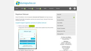 
                            4. Panduan Registrasi Webuser - DuniaPulsa.co | Layanan Tiket ...