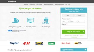 
                            1. PanelSök: Tjäna pengar på internet | Betalda Undersökningar