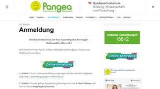 
                            8. Pangea-Mathematikwettbewerb - Anmeldung