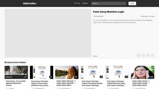 
                            5. Panic Away Member Login - video dailymotion