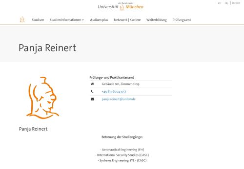 
                            10. Panja Reinert — Studium - Universität der Bundeswehr München