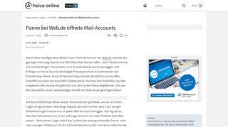 
                            5. Panne bei Web.de öffnete Mail-Accounts | heise online