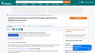 
                            12. Pantnagar University Entrance Exam 2019 Exam: Registration ...