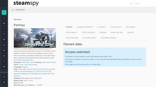 
                            13. Pantropy - SteamSpy - All the data and stats about Steam games