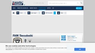 
                            12. PAOK Thessaloniki - Club Profile | Transfermarkt