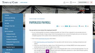 
                            11. Paperless Payroll | Town of Cary