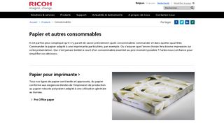 
                            6. Papier et autres consommables | Ricoh Belgique