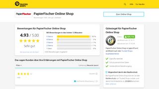 
                            11. PapierFischer Online Shop Bewertungen & Erfahrungen | Trusted Shops