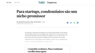 
                            6. Para startups, condomínios são um nicho promissor | Valor Econômico