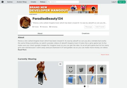 
                            13. ParadiseBeauty134 - Profile - Roblox