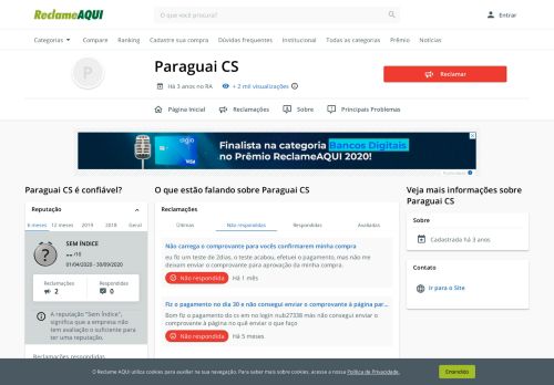 
                            5. Paraguai CS - Reclame Aqui