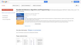 
                            10. Parallel Architecture, Algorithm and Programming: 8th ...  - نتيجة البحث في كتب Google