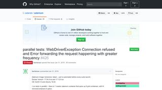 
                            12. parallel tests: WebDriverException Connection refused and Error ...