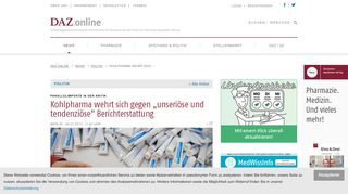 
                            10. Parallelimporte in der Kritik: Kohlpharma wehrt sich gegen „unseriöse ...