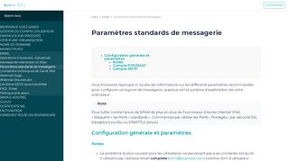 
                            10. Paramètres standards de messagerie — Documentation ... - Gandi.net