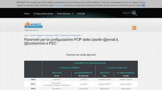 
                            5. Parametri per la configurazione POP delle caselle @email.it ...