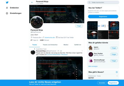 
                            12. Paranoid Ninja (@NinjaParanoid) | Twitter