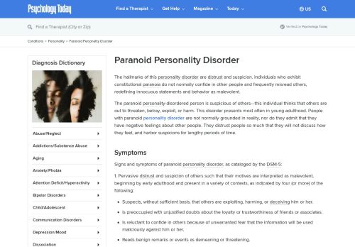 
                            4. Paranoid Personality Disorder | Psychology Today