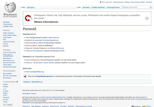 
                            10. Paranoid – Wikipedia