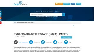 
                            3. PARASRATNA REAL ESTATE (INDIA) LIMITED - Company, directors ...
