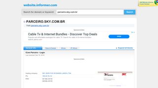 
                            6. parceiro.sky.com.br at WI. iCare Parceiro - Login - Website Informer