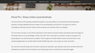 
                            12. Parcel Pro / Shops United verzendmethode - The Shopbuilders