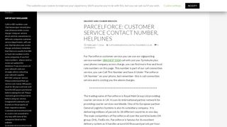 
                            13. Parcelforce UK Customer Service Phone Number, Help: 0843 837 5504