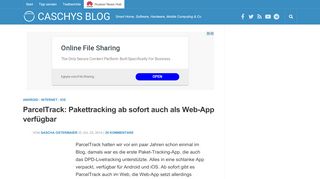 
                            3. ParcelTrack: Pakettracking ab sofort auch als Web-App verfügbar