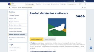 
                            10. Pardal: denúncias eleitorais — Tribunal Regional Eleitoral de Goiás