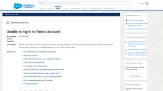 
                            2. Pardot アカウントへログインすることができない - Salesforce Help