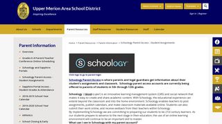 
                            12. Parent Information / Schoology Parent Access - Student Assignments