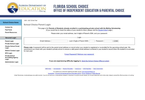 
                            3. Parent Login - School Choice