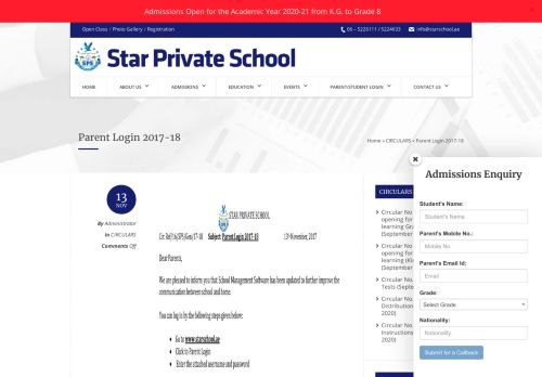 
                            8. Parent Login | Star Private School