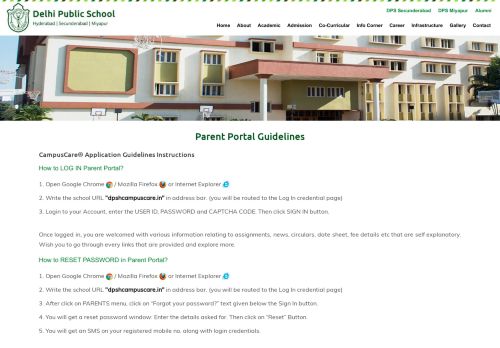 
                            12. Parent Portal - DPS Hyderabad