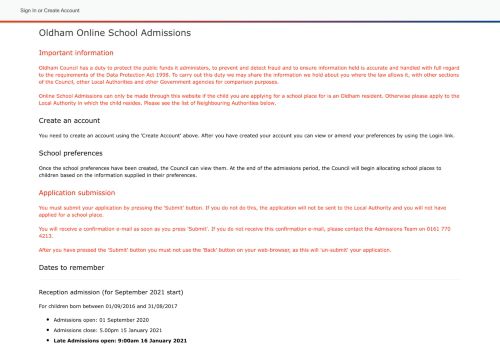 
                            7. Parent Portal: Home - Oldham Council