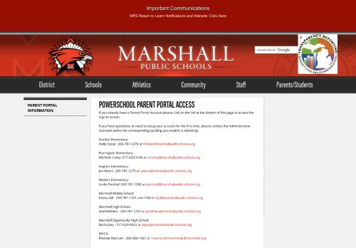 
                            5. Parent Portal Information - Marshall Public Schools